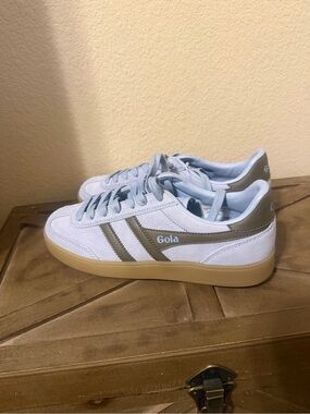 Gola Light Blue Suede Sneaker with Gum Sole